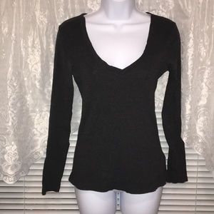 Old Navy V-Neck Dark Gray Long Sleeve Shirt